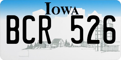 IA license plate BCR526