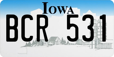 IA license plate BCR531