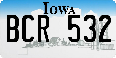 IA license plate BCR532
