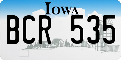 IA license plate BCR535