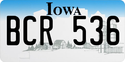 IA license plate BCR536