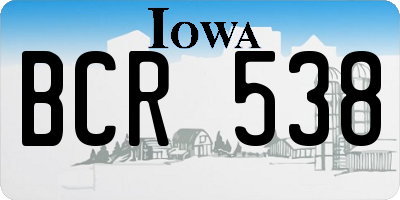 IA license plate BCR538