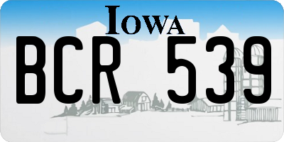 IA license plate BCR539