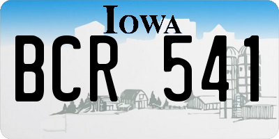 IA license plate BCR541