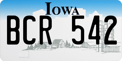 IA license plate BCR542