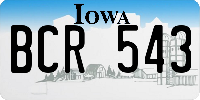 IA license plate BCR543