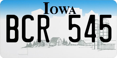 IA license plate BCR545