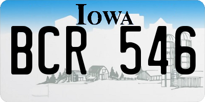 IA license plate BCR546
