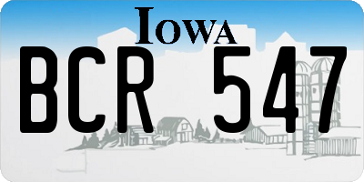 IA license plate BCR547