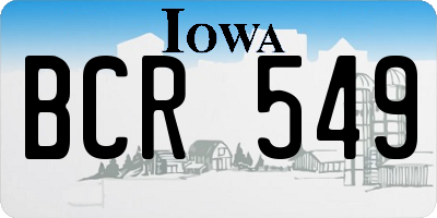 IA license plate BCR549