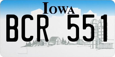 IA license plate BCR551