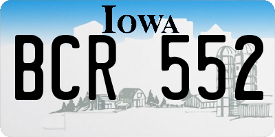 IA license plate BCR552