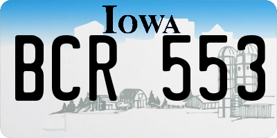 IA license plate BCR553