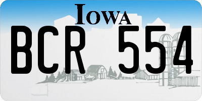 IA license plate BCR554