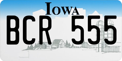 IA license plate BCR555