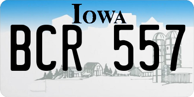 IA license plate BCR557