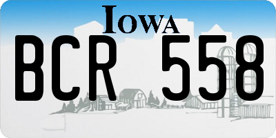 IA license plate BCR558