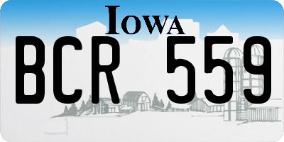 IA license plate BCR559