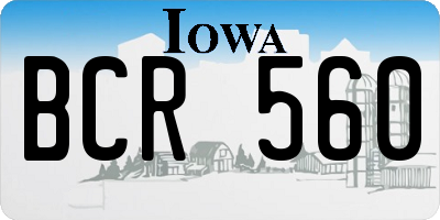 IA license plate BCR560