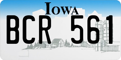 IA license plate BCR561