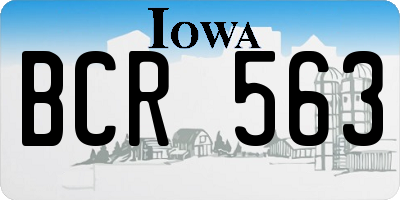 IA license plate BCR563