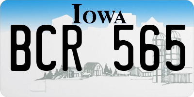 IA license plate BCR565