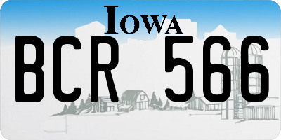 IA license plate BCR566