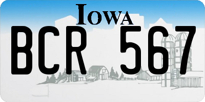 IA license plate BCR567