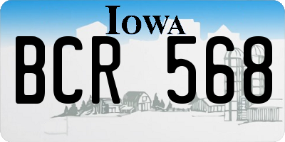 IA license plate BCR568