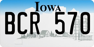 IA license plate BCR570