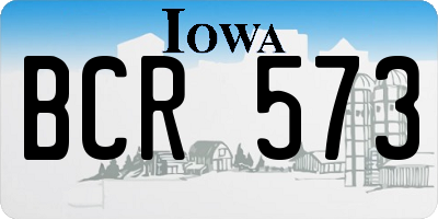 IA license plate BCR573