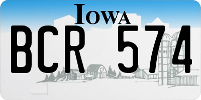 IA license plate BCR574