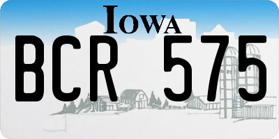 IA license plate BCR575