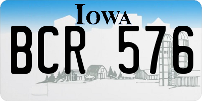 IA license plate BCR576
