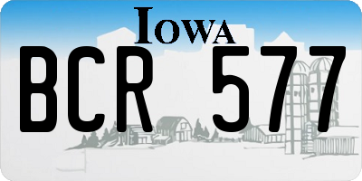 IA license plate BCR577