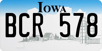 IA license plate BCR578