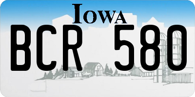IA license plate BCR580