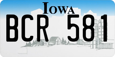 IA license plate BCR581