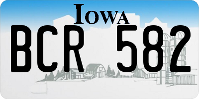 IA license plate BCR582