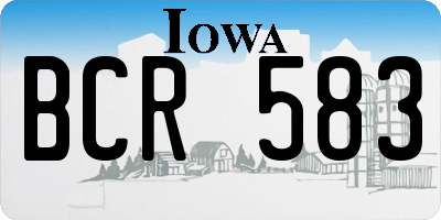 IA license plate BCR583