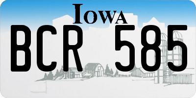 IA license plate BCR585