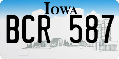 IA license plate BCR587