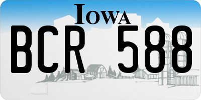 IA license plate BCR588