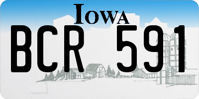 IA license plate BCR591