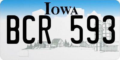 IA license plate BCR593