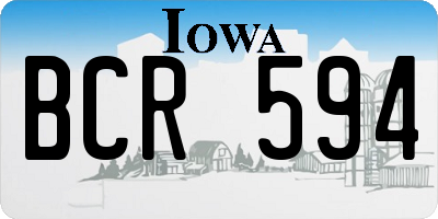 IA license plate BCR594