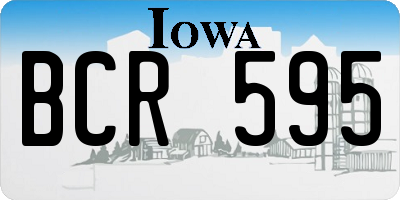 IA license plate BCR595