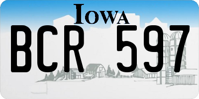 IA license plate BCR597
