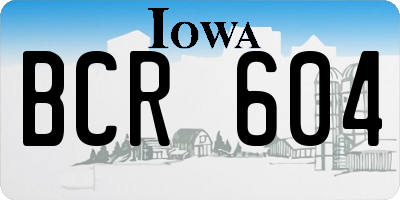 IA license plate BCR604