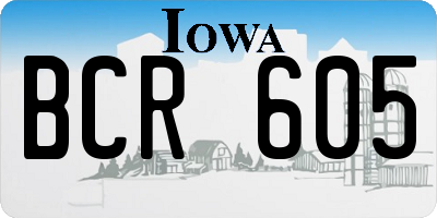 IA license plate BCR605